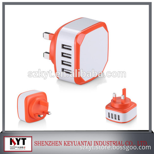 Hot Selling 22.5W 4 port interchangeable adapter with EU/UK/AU/US/KR wall plugs